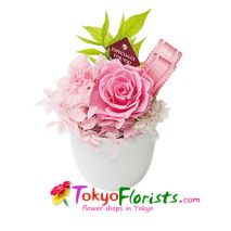 send candy pink preserved flower to tokyo