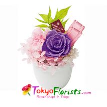 send candy purple preserved flower to tokyo