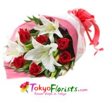 send rose and lily bouquet to tokyo