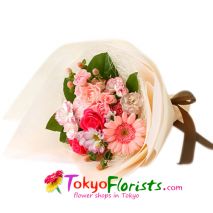send cruch bouquet angel pink to tokyo