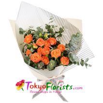 send 1 dozen orange roses in bouquet to tokyo