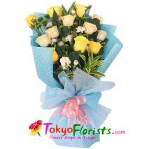 send one dozen yellow roses bouquet to tokyo