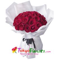 two dozen red roses bouquet to tokyo