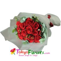send 12 pcs messenger of love roses to tokyo