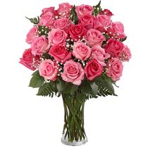 send 12 pink rose in vase to tokyo