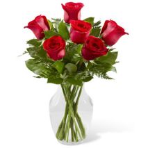send 6 beautiful red rose vase to tokyo