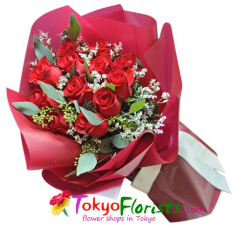 send red roses in bouquet to tokyo