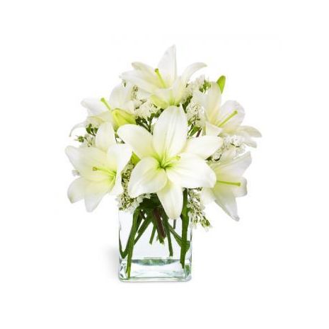 send elegant lilies in vase to japan