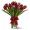send radiantly red tulips to japan